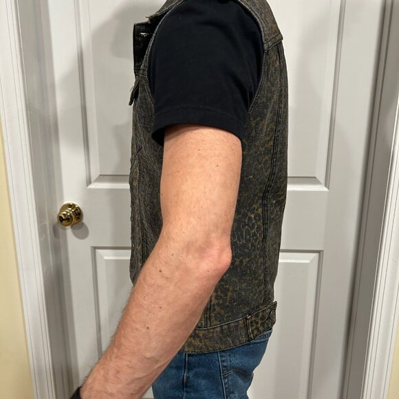 Lip Service Leopard Print Denim Vest Size Small - Picture 3 of 5